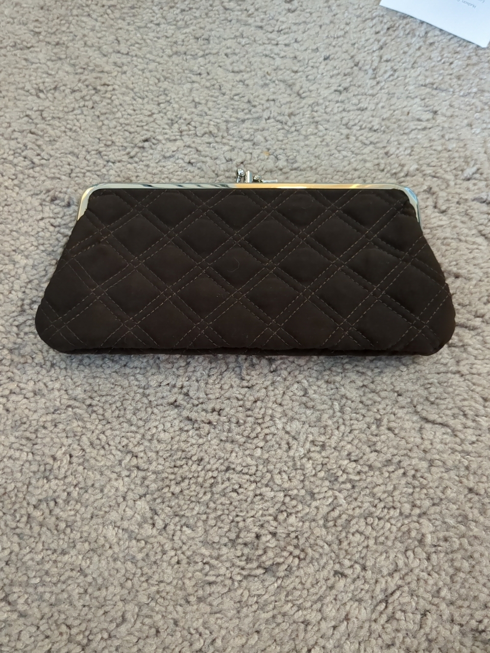 Vera Bradley Quilted Chocolate Brown Frame Clutch